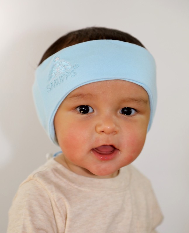 baby hearing protection sound muffling ear loud noise reduction soft sound large blue headband